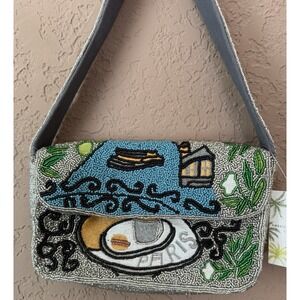 NWT Viral America & Beyond‎ Paris Cafe Beaded Shoulder Bag MSRP $119 Boho Chic